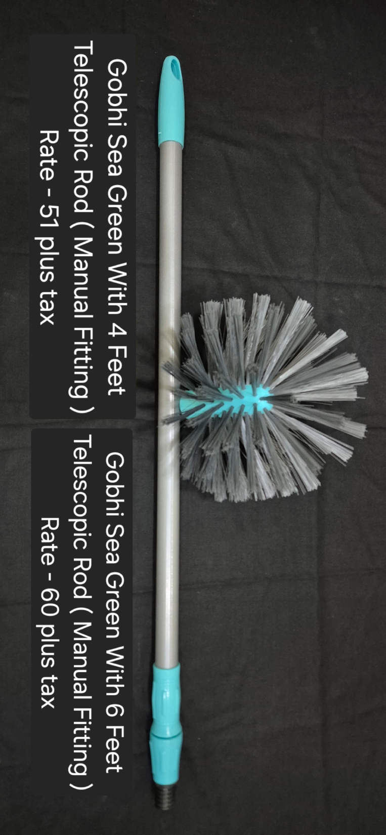 Gobhi Sea Green Silver 4 Feet Rod